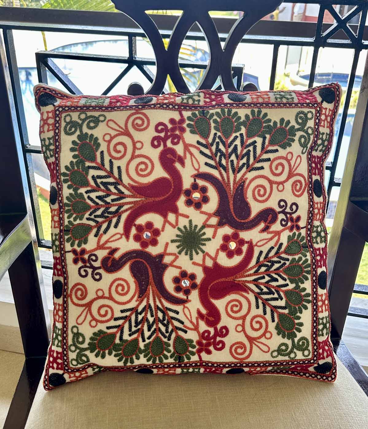 Khadi Cotton Pillow Cases β Elephants, Peacocks & Flowers (Set of 3) β photo 6