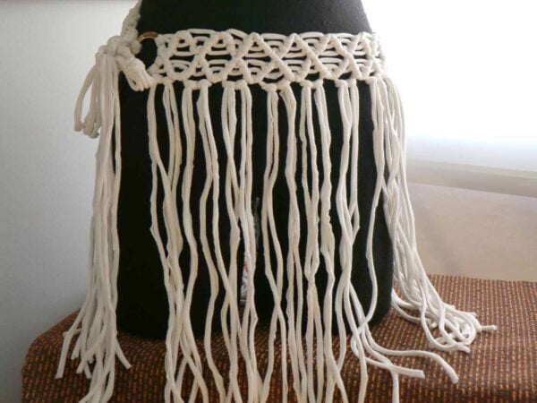 Macramé Skirt — White, Short (Size M) — photo 2