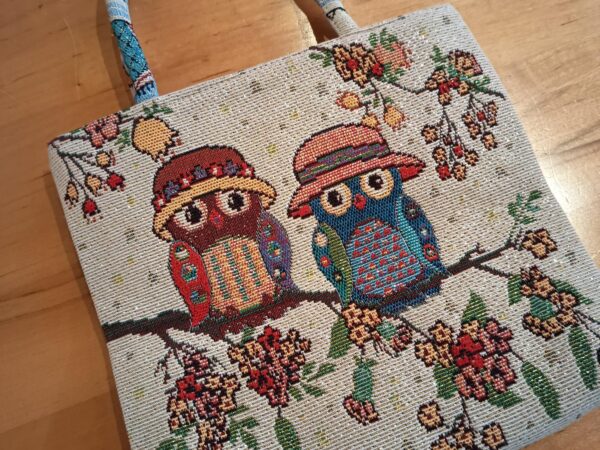 Thai Handwoven Hand Bag — Owl (Beige) — photo 2