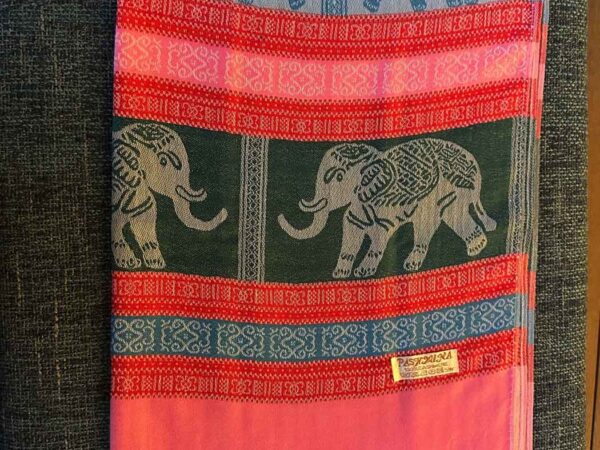 Thai Pashmina Scarf Pink Blue Red Green 2 Thai Pashmina Scarf — Pink + Blue + Red + Green — photo 2
