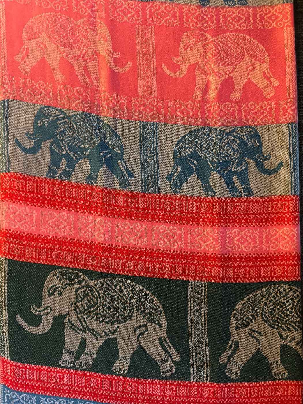 Thai Pashmina Scarf — Pink + Blue + Red + Green — photo 3