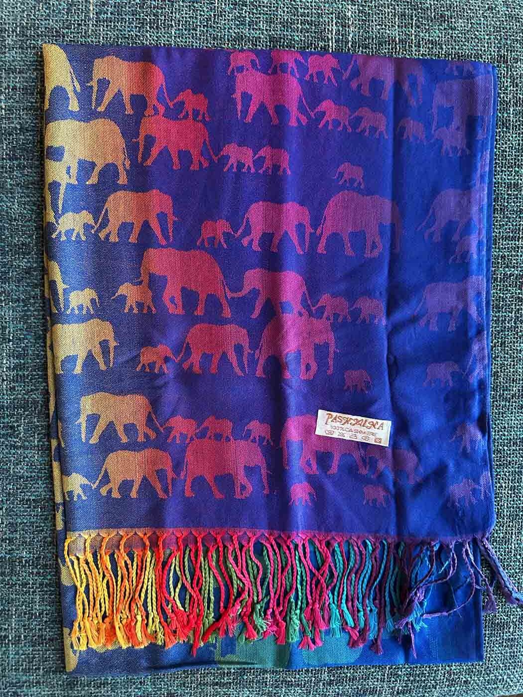 Thai Pashmina Scarf — Purple Rainbow — photo 1