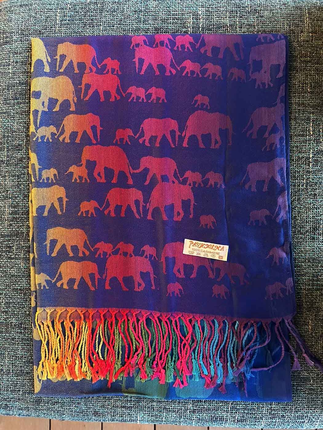 Thai Pashmina Scarf — Purple Rainbow — photo 3