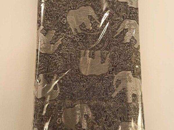 Thai Silk Elephant Scarf Black Silver 2 Thai Silk Elephant Scarf — Black + Silver — photo 2