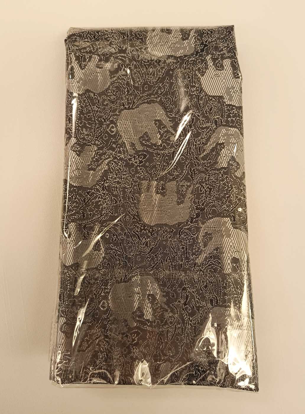 Thai Silk Elephant Scarf — Black + Silver — photo 2