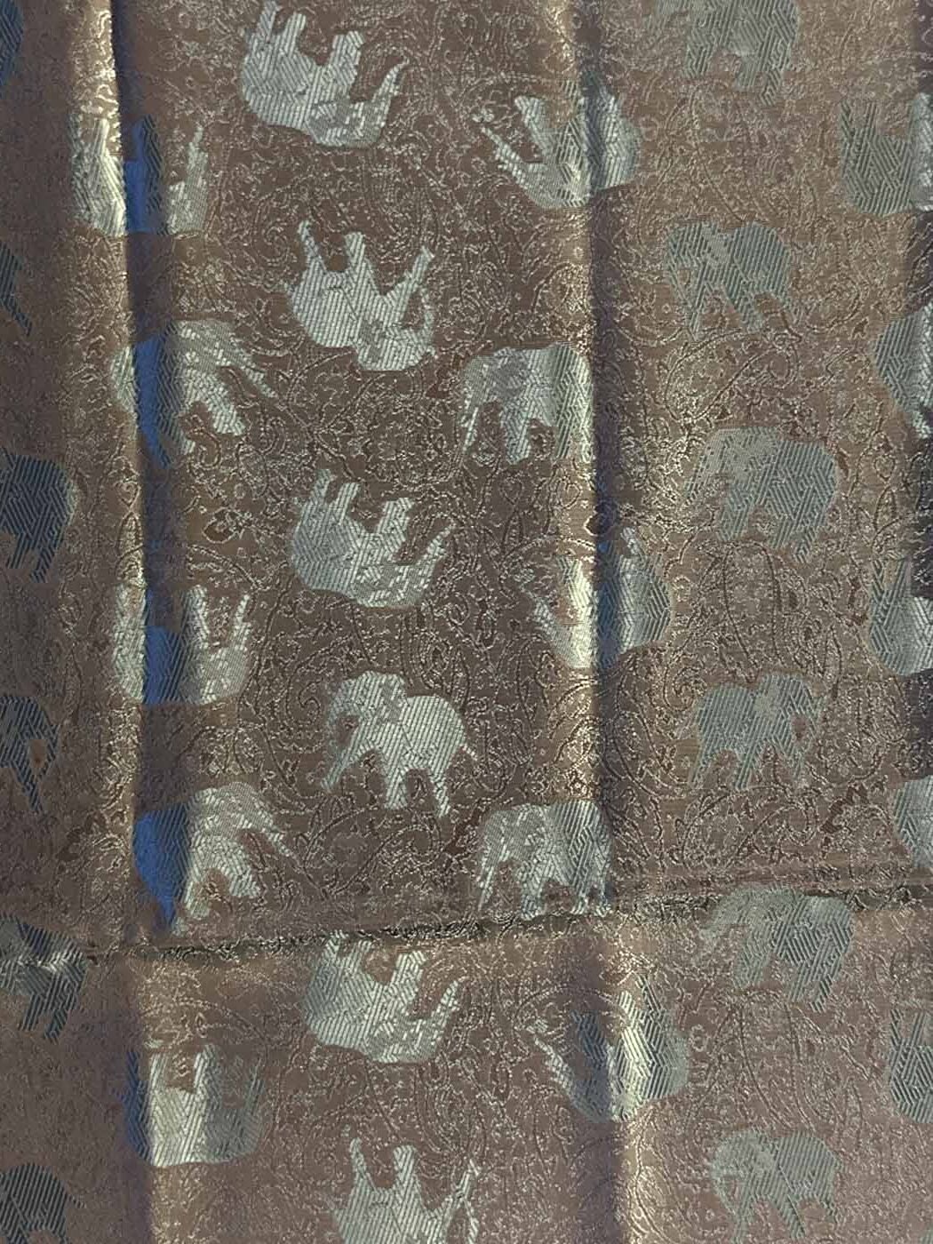 Thai Silk Elephant Scarf — Blue + Black — photo 4