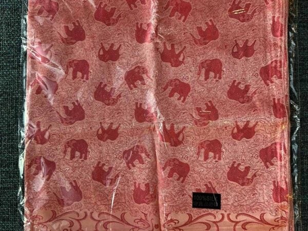 Thai Silk Elephant Scarf Coral 2 Thai Silk Elephant Scarf — Coral — photo 2