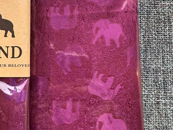 Thai Silk Elephant Scarf Dark Purple 2 Thai Silk Elephant Scarf — Dark Purple — photo 2