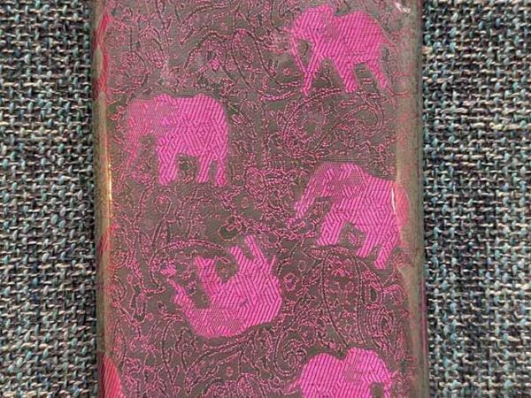 Thai Silk Elephant Scarf Fuchsia Green 2 Thai Silk Elephant Scarf — Fuchsia + Green — photo 2