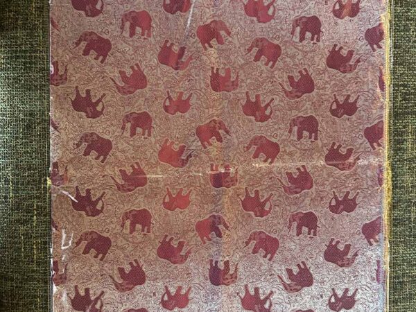 Thai Silk Elephant Scarf — Fuchsia + Silver — photo 1