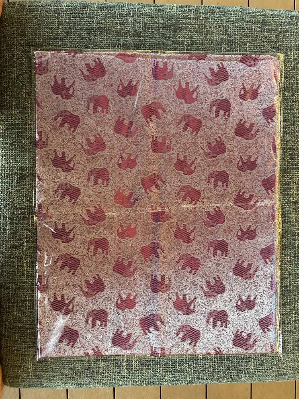 Thai Silk Elephant Scarf — Fuchsia + Silver — photo 1
