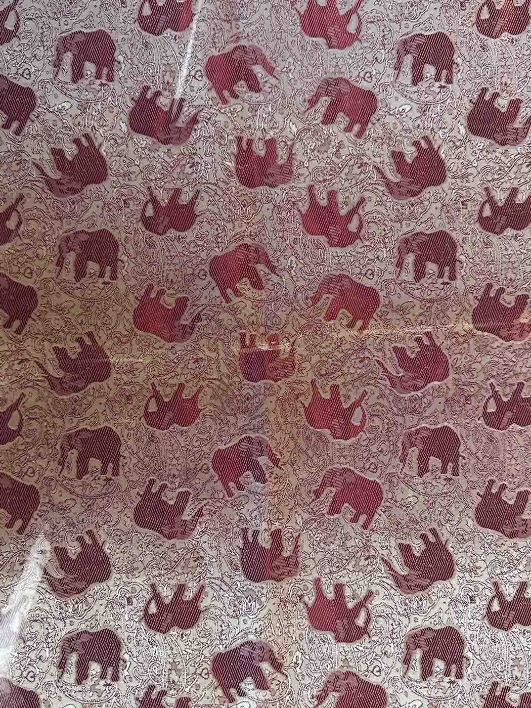 Thai Silk Elephant Scarf — Fuchsia + Silver — photo 2