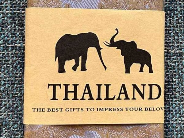 Thai Silk Elephant Scarf — Gold + Silver — photo 1