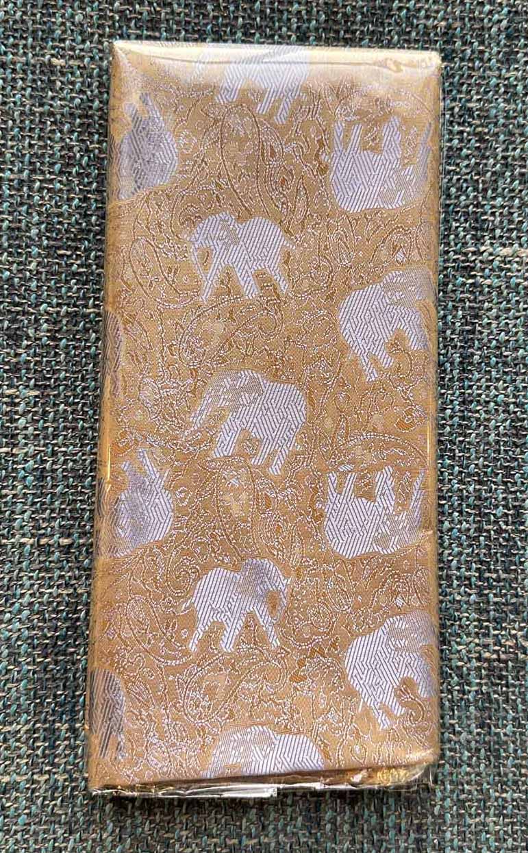 Thai Silk Elephant Scarf — Gold + Silver — photo 3