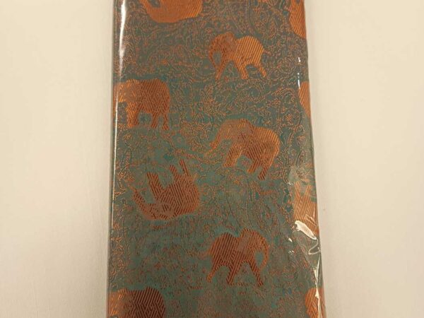 Thai Silk Elephant Scarf Green Gold 2 Thai Silk Elephant Scarf — Green + Gold — photo 2