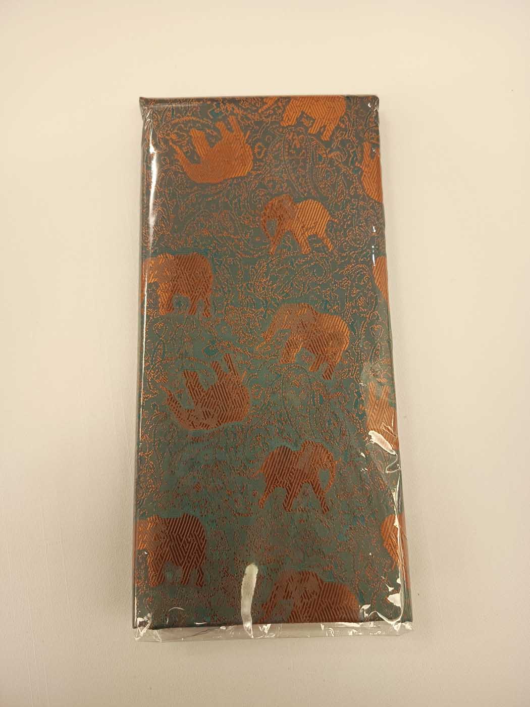 Thai Silk Elephant Scarf — Green + Gold — photo 2