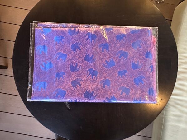 Thai Silk Elephant Scarf — Lilac + Blue — photo 1