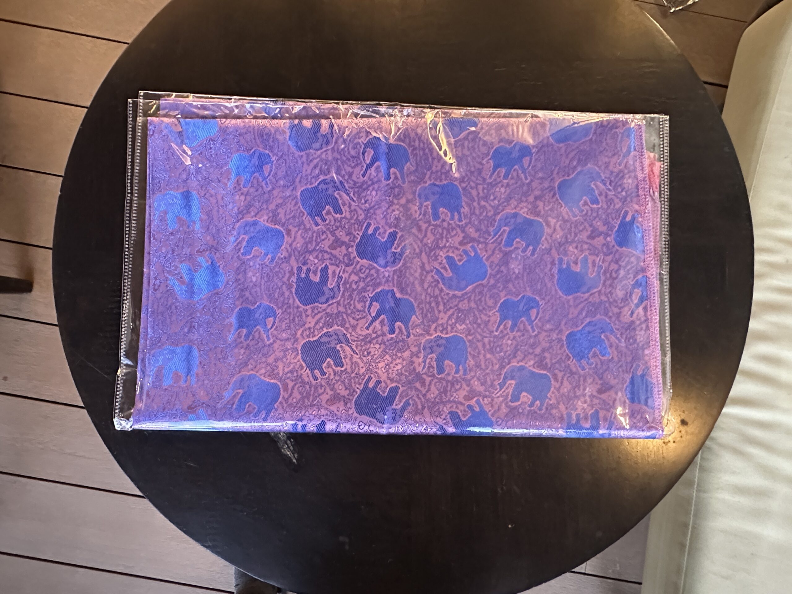 Thai Silk Elephant Scarf — Lilac + Blue — photo 1