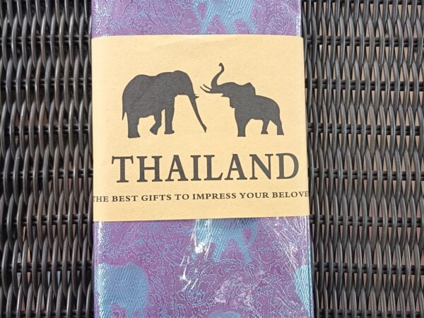 Thai Silk Elephant Scarf — Lilac + Silver — photo 1