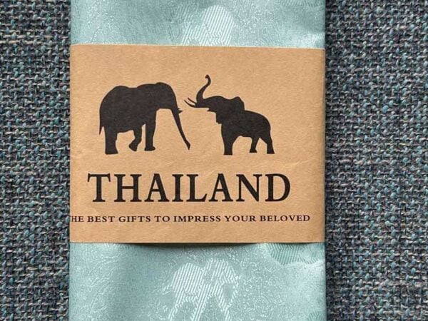 Thai Silk Elephant Scarf Mint Green 2 Thai Silk Elephant Scarf — Mint Green — photo 2