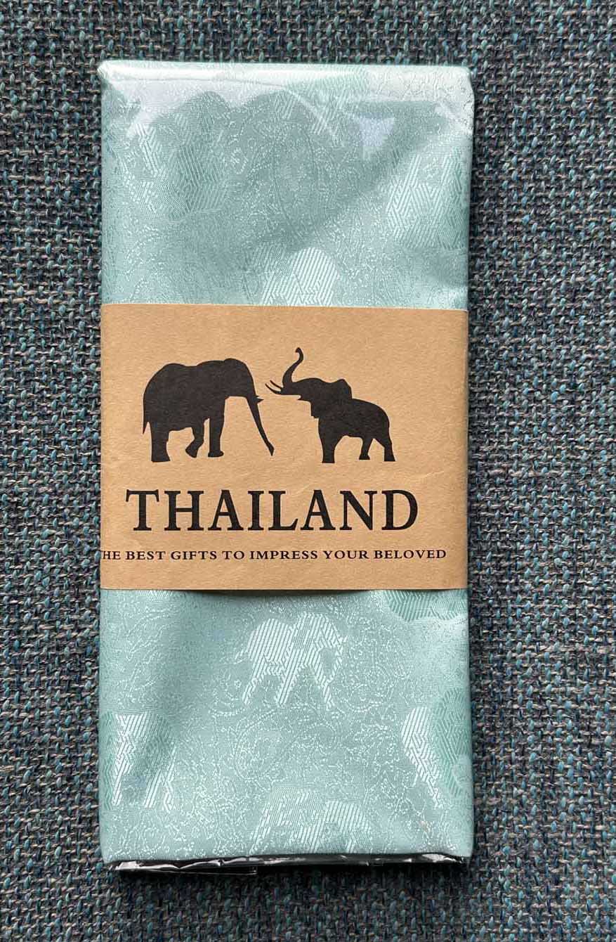 Thai Silk Elephant Scarf — Mint Green — photo 2