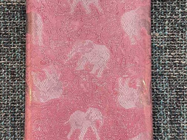 Thai Silk Elephant Scarf — Pink + Silver — photo 1
