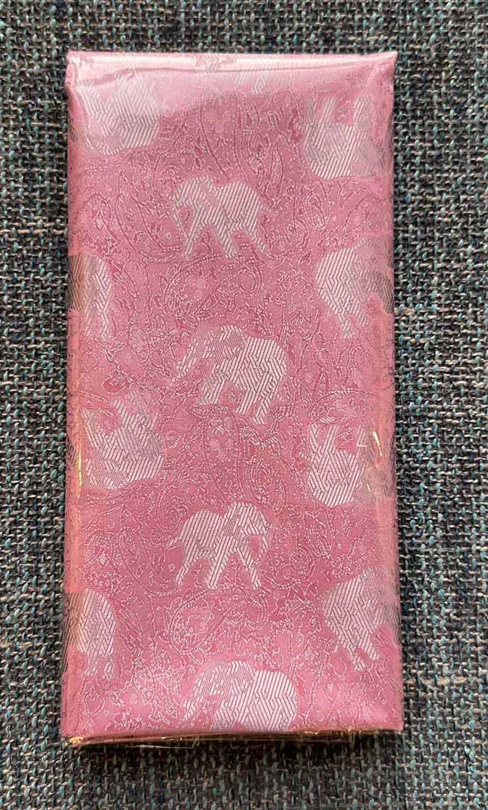 Thai Silk Elephant Scarf — Pink + Silver — photo 1
