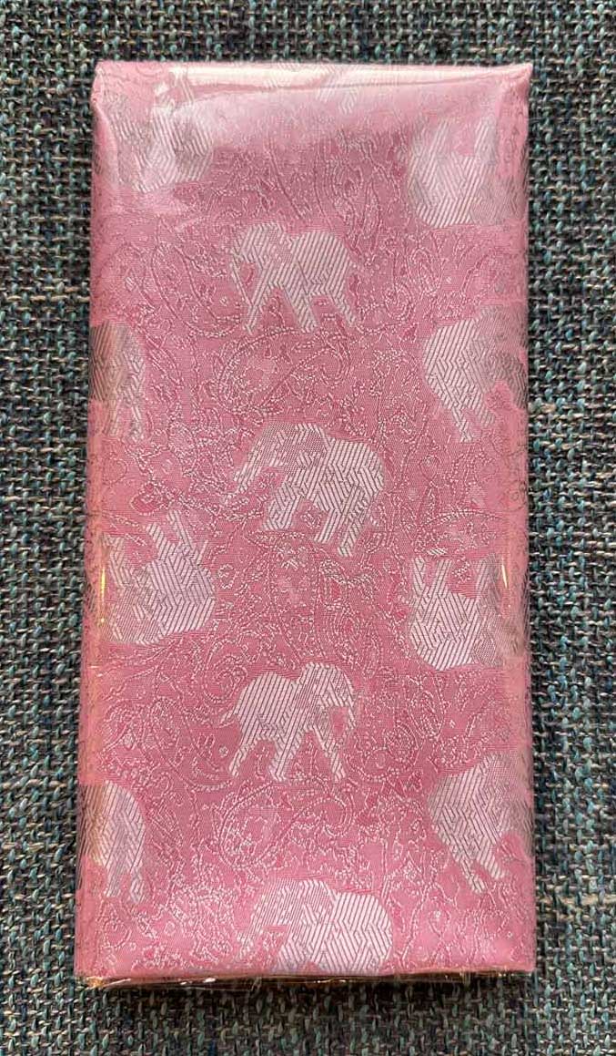 Thai Silk Elephant Scarf — Pink + Silver — photo 4