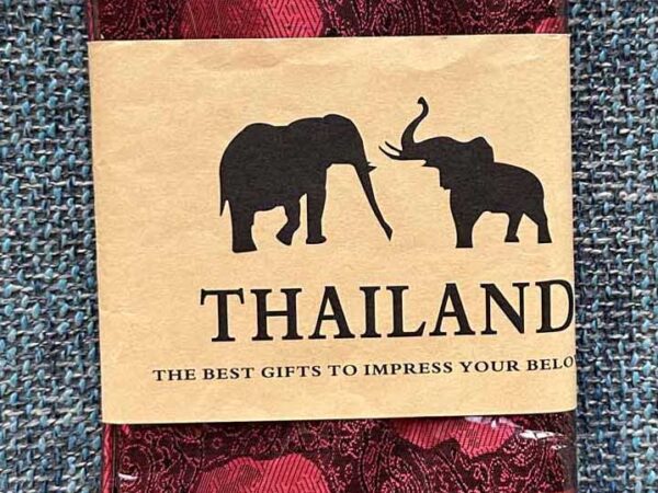 Thai Silk Elephant Scarf — Red + Black — photo 1
