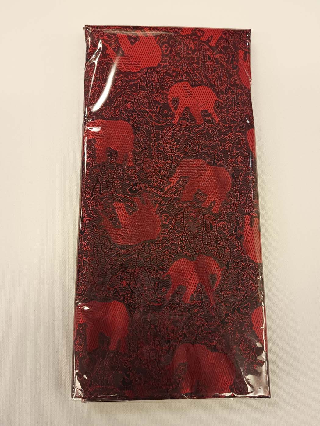 Thai Silk Elephant Scarf — Red + Black — photo 5
