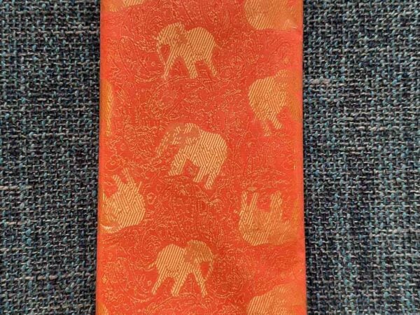 Thai Silk Elephant Scarf — Tangerine — photo 1