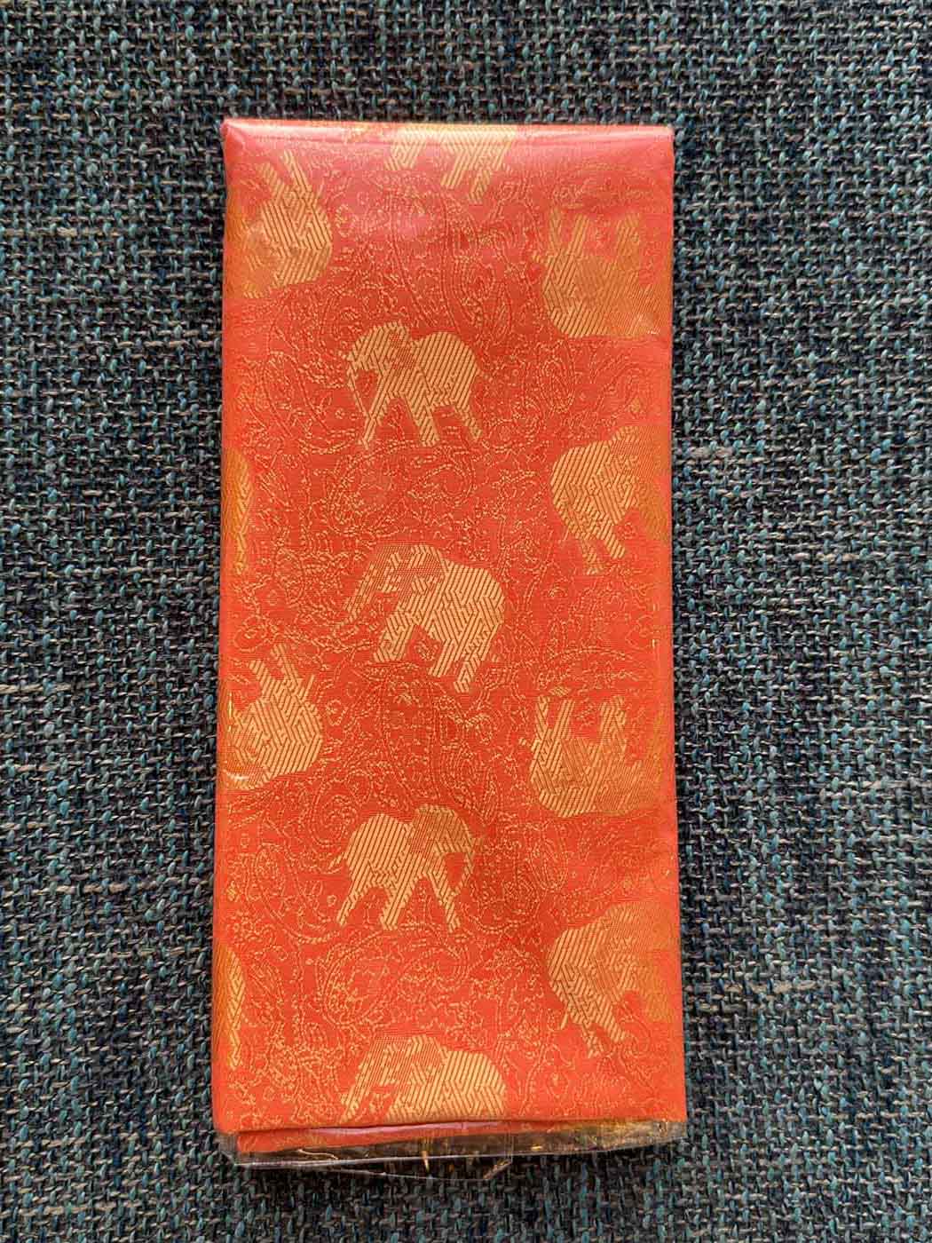 Thai Silk Elephant Scarf — Tangerine — photo 1