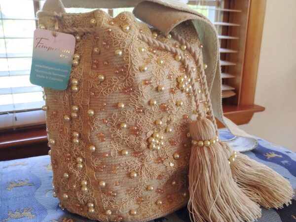Wayúu Handwoven Bag — Beige, Large — photo 1