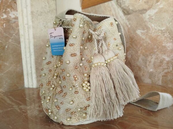 Wayúu Handwoven Bag — Beige, Large — photo 2