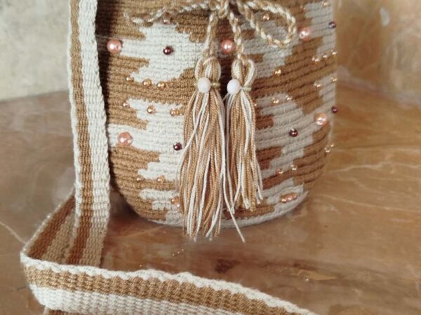 Wayúu Handwoven Bag — Brown + Beige, Small — photo 1