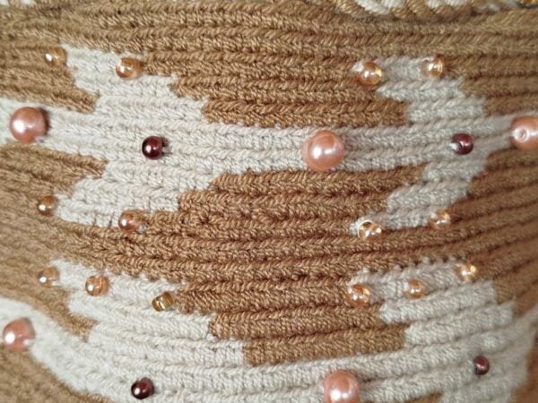 Wayúu Handwoven Bag — Brown + Beige, Small — photo 2