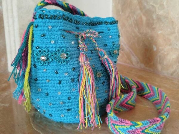 Wayúu Handwoven Bag — Turquoise, Small — photo 1